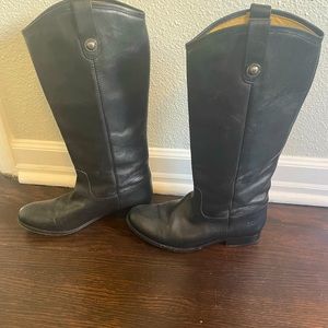 Frye Melissa boots size 8 black wide calf